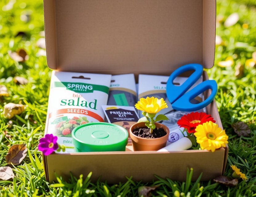 Frühlings-Box: Bio-Salatsamen und Mini-Gewächshaus