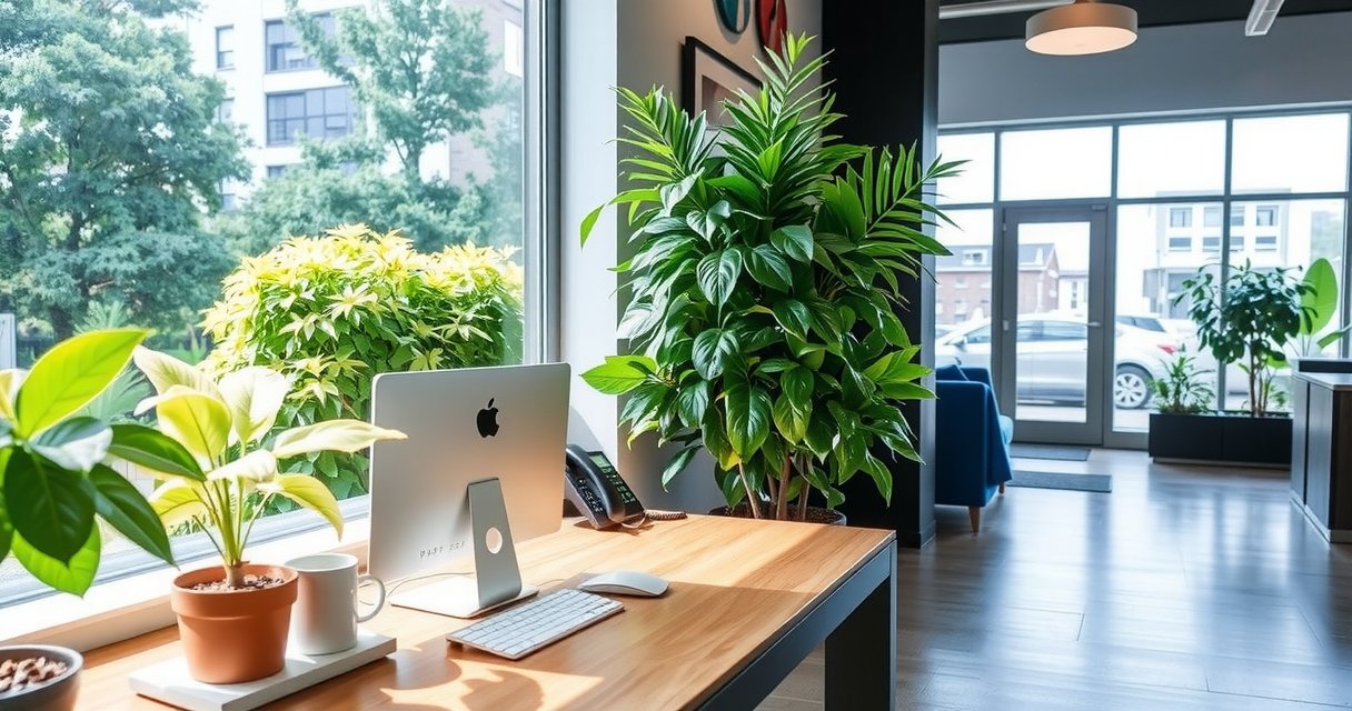 Willkommen im Grüngeist-Büro mit grüner Oase