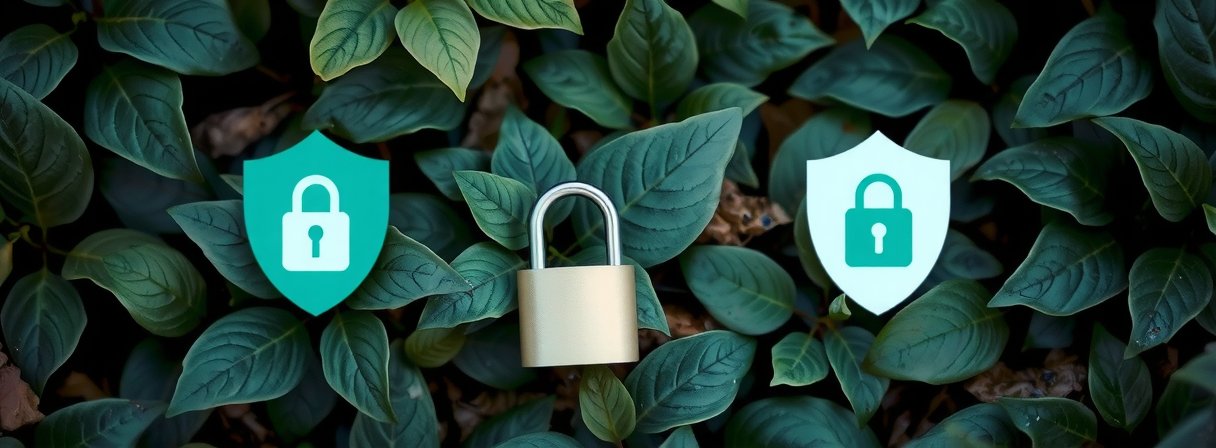 Symbol für Datenschutz im grünen Garten
